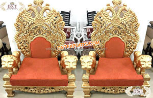 Mariée Chaises de Trône pour la Scène De Mariage Dernière Conception Bollywood Mariage Chaises Beau Mariage Mariée Marié Chaise Ensemble - Product Image 4