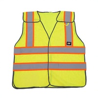 Vêtements de travail personnalisés légers pour le contrôle du trafic avec bordure orange fluorescente, veste de sécurité réfléchissante