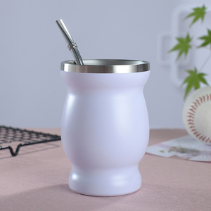 Hot bán tùy chỉnh kim loại thép không gỉ đôi tường cách điện Tea Cup Set Yerba Mate Tea Cup cốc cà phê - Product Image 6