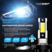 Novsight N72 voiture LED ampoule Kit 360 Luces H4 H11 9005 9006 Canbus Luz 15000 Lumens H7 Autoheadlight modèle A4 nouveau