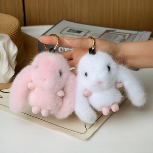 Coniglio di lusso in pelliccia di visone Pompon <span class=keywords><strong>portachiavi</strong></span> soffice borsa peluche ciondolo <span class=keywords><strong>per</strong></span> coppie morbido PVC plastica <span class=keywords><strong>portachiavi</strong></span> <span class=keywords><strong>per</strong></span> auto - Product Image 3