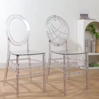 Chaise de salle à manger moderne transparente en acrylique, style Chiavari, pour la maison, le bureau et les événements, mariages