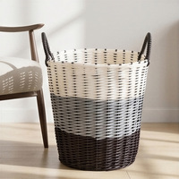 Panier à serviettes en plastique PP écologique imitation rotin, résistant à la moisissure, anti-insectes, respirant, multifonctionnel, portable, grande taille pour