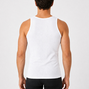 Canotta da <span class=keywords><strong>Uomo</strong></span> Senza Maniche in Cotone a Costine, Alta Elasticità, Morbida e Traspirante, Personalizzabile, per Uso Quotidiano e Palestra - Product Image 5