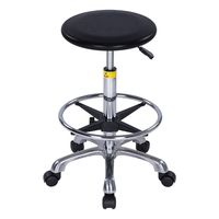 Tabouret de laboratoire moderne M09, chaise ESD en métal/polymère avec hauteur réglable et pivotant pour hôpital, laboratoire, école, atelier