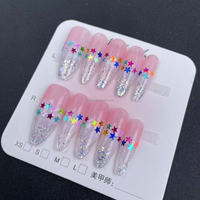 Pure Hand-presionado Nail Bling Flash French Gradient Glitter Alta calidad Reutilizable Fábrica al por mayor