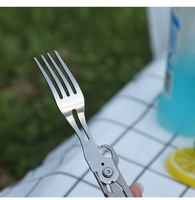 6in1 Camping En Plein Air Cuillère Fourchette Couteau Multi Fonctionnel Camping Couteau Avec Ouvre-Bouteille