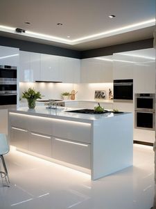 Aisdecorer unico Design personalizzato mobili Led luce parete Base melamina armadio da <span class=keywords><strong>cucina</strong></span> - Product Image 2