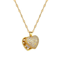 Collar de Acero Inoxidable Chapado en Oro de 18K con Forma de Corazón y Incrustaciones de Perlas y Conchas, Estilo Lujoso para Mujer, Marca MW
