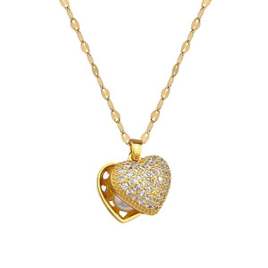 <span class=keywords><strong>Collana</strong></span> da Donna MW di Lusso <span class=keywords><strong>con</strong></span> Cuore Placcato Oro 18K in Acciaio Inossidabile <span class=keywords><strong>con</strong></span> Intarsio in Madreperla - Product Image 6