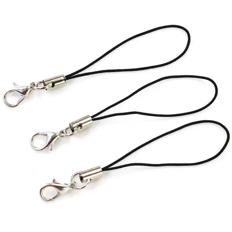 Lengte 65mm Zwart Koord Lanyard Karabijn Haken Decor Sieraden Maken Hars Ambachtelijke Sleutelhanger Mobiele Telefoon DIY