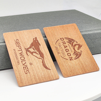 Cartes NFC en bois écologiques et recyclables ISO14443a 13,56 MHz, contrôle d'accès RFID, carte en bois avec mini puce pour hôtels et adhésions