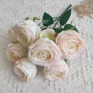 Bouquet de roses artificielles Jinxi à 7 têtes, fleurs en soie pour décorations de mariage et de maison - Product Image 4