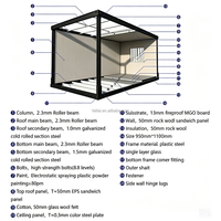 Casa Contenedor Prefabricada Plegable de Alta Calidad de 20 pies, Oficina Modular Plegable de Bajo Costo, Vivienda Prefabricada Pequeña
