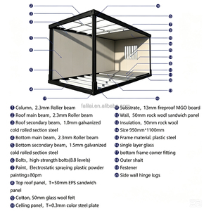 <span class=keywords><strong>Casa</strong></span> Contenedor Prefabricada Plegable de Alta Calidad de 20 pies, Oficina Modular Plegable de Bajo Costo, Vivienda Prefabricada Pequeña - Product Image 4