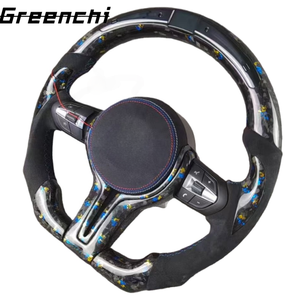 พวงมาลัยสปอร์ตแอลอีดีไม่มีถุงลมนิรภัยสปอร์ตทำจากคาร์บอนไฟเบอร์ปลอมแปลง F18 <span class=keywords><strong>F10</strong></span> M4 M3 M6 F11ตามสั่ง - Product Image 5