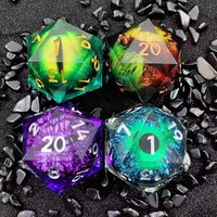 Plus de 10 styles disponibles – Dés géants D20 en résine à cœur liquide et bords tranchants, vente en gros, pour les amateurs de jeux de rôle D&D