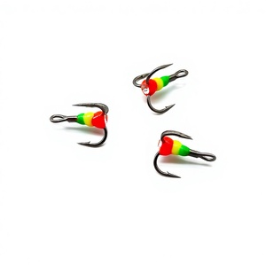 Hameçons triples en acier à haute teneur en carbone pour la pêche sur glace, à trois pointes, barbelés, pour leurres durs, matériel <span class=keywords><strong>de</strong></span> pêche - Product Image 1