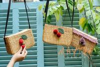 Panier de rangement vintage en jacinthe d'eau écologique en forme de cœur, fabriqué au Vietnam