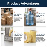 Ruban adhésif transparent BOPP de haute qualité à base d'eau avec colle acrylique forte pour scellage de cartons – Prix fabricant