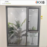Fenêtre à battant en aluminium triple vitrage trempé, résistante aux ouragans, à faible conductivité thermique, certifiée NFRC et durable