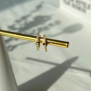 Dylam Simple Trendy Hoop 18k Gold Plated Rhodium Plated Stunning <b>Earrings</b> Cubic Zirconia <b>Cuff</b> Huggie Stud Nickel Free <b>Earrings</b> - Product Image 4