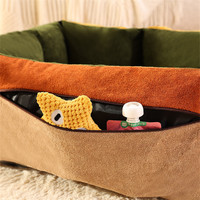 Siège de voiture et lit de transport convertible 2-en-1 pour animaux de compagnie – Lit de voyage extérieur sûr et confortable pour petits chiens et chats – Sac de transport pour animaux de compagnie