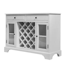 Mobile Bar <span class=keywords><strong>e</strong></span> Vetrina Classica in <span class=keywords><strong>Legno</strong></span> Massello Stile Provinciale Francese per Soggiorno, Colore <span class=keywords><strong>Bianco</strong></span> - Product Image 2