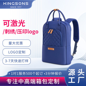 Kingsons Women's <b>Backpack</b> Blue Solid Color <b>Lightweight</b> Everyday Use With Zipper Pocket And Soft Handle - Product Image 4