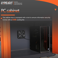 LYREIGN Bureau d'ordinateur industriel robuste pour atelier et garage CNC, armoire d'ordinateur en fer CNC