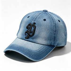 Custom Embroidered Distressed Denim <b>Dad</b> <b>Hat</b> Vintage Washed 6-Panel Metal Buckle Unisex 100% Cotton All Seasons Bulk Order - Product Image 3