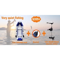 Bateau gonflable à rames pour la pêche, pour 3M, avec moteur électrique de 12v, 28lb, en Pvc, populaire, pour 1 à 4 personnes