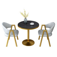 Ensemble de table et de chaises de conférence de style italien luxueux, table ronde simple, table de bureau et de réception décontractée