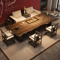 Table à thé en bois massif, moderne, faite à la main, durable, grande planche, pour salle de thé, bureau, réception, table polyvalente pour la préparation du thé et les négociations
