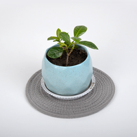 Napperon rond tressé en corde de coton, 1 pièce, résistant à la chaleur, napperon de Table en tissu épais, dessous de plat absorbant