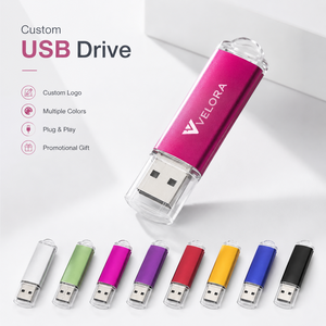 Pen Drive USB Flash <b>Memory</b> Stick Custom Logo Metallic Bulk Clear Cap Loop Wholesale Promotional <b>Gift</b> - Product Image 1