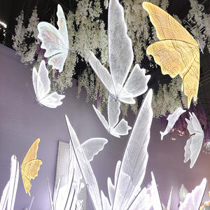 बड़े सफेद गर्म एलईडी सजावटी रोशनी धातु तितली विंग चरण शादी समारोह की सजावट के लिए छत - Product Image 2