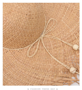 Cỏ Tự Nhiên Dệt Kim Sọc Mềm Rơm Hat <span class=keywords><strong>Raffia</strong></span> Panama Phong Cách In Hàng Ngày Du Lịch Đảng Mũ Nón Với Phong Cách Bãi Biển Mũ - Product Image 6