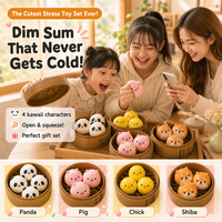 Jouets Squishy Anti-Stress à Rebond Lent, Modèles de Buns et Raviolis Simulés, Jouets à Presser en Forme de Rouleau de Fleur pour Filles et Garçons 14 ans et plus