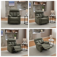 Fauteuil inclinable manuel HOMERS, fauteuil inclinable, canapé simple avec massage, chaleur et soutien lombaire pour les salons