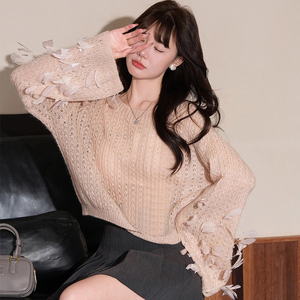 <span class=keywords><strong>Maglione</strong></span> in maglia di lusso di alta qualità Weshallo maglia maglia di lusso da donna maglieria in lana 100% personalizzata <span class=keywords><strong>con</strong></span> <span class=keywords><strong>piume</strong></span> - Product Image 3