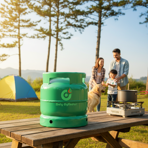 Bouteille de gaz GPL en acier Daly, prix usine, 6 <span class=keywords><strong>kg</strong></span>, <span class=keywords><strong>13</strong></span> L, pour cuisson, réservoir de <span class=keywords><strong>propane</strong></span> liquide vide avec valve 20 bars 2,3 mm - Product Image 1