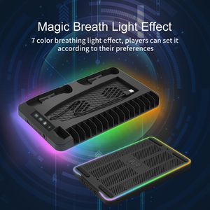 Trạm sạc điều khiển RGB Bộ sạc nhanh kép chỉ báo LED PS5 Gamepad sạc đứng trạm nối phụ kiện trò chơi - Product Image 6