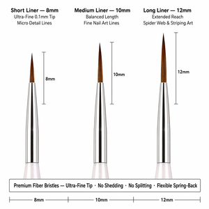 Pinceau à ongles en acrylique Slim Point avec manche ergonomique, poils en nylon non pelucheux, pour manucure en salon et marque privée - Product Image 3