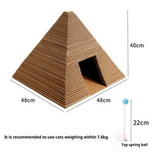 Groothandel Nieuwe 3d Verhoogde Kat Krabbord Speelbaar En Slaapbaar Papier Huisdier Speelgoed Piramide Kat Huis - Product Image 6