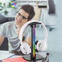 Support de casque de jeu illuminé rvb détachable OEM, support d'affichage de casque USB rvb