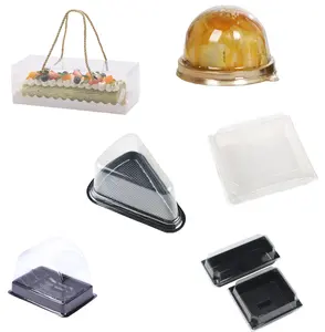 Boîte à gâteau en plastique transparente dorée noire, emballage rond carré, boîte à jaune <span class=keywords><strong>d</strong></span>'œuf, boîte à <span class=keywords><strong>mousse</strong></span> croustillante, boîte à biscuits - Product Image 1