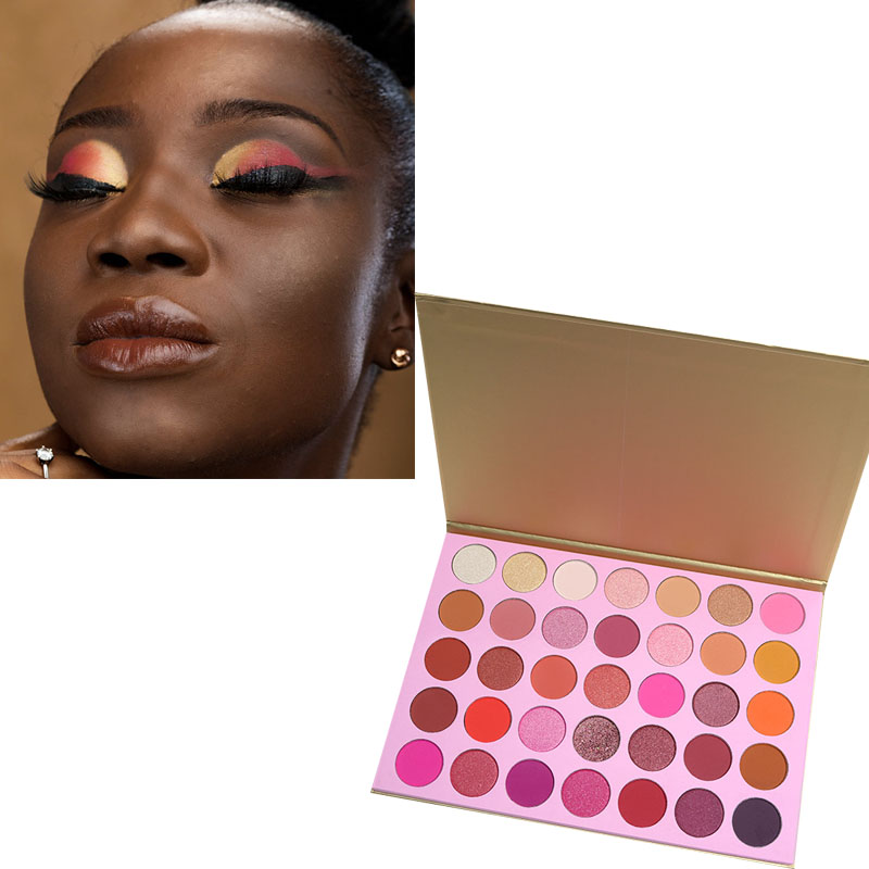 Палитра теней для век 35 цветов под заказ, палитра косметических средств для макияжа, палитра пигментированных теней для век