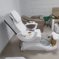 Équipement de salon de manucure de luxe chaise de spa de soin des pieds blanc chaise de pédicure de massage électrique inclinable réglable moderne