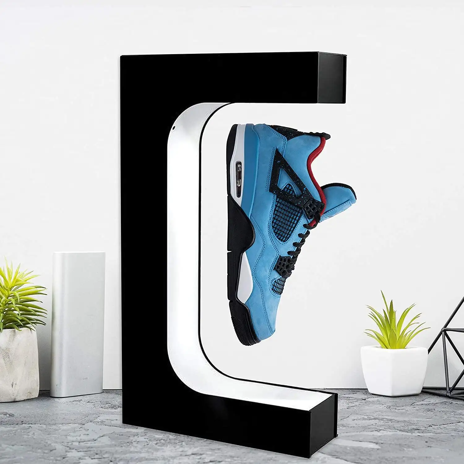 LED Magnetic Levitation Floating Shoe Display Levitating Rotating Shoes for Sneaker Collectors Home Decoration
